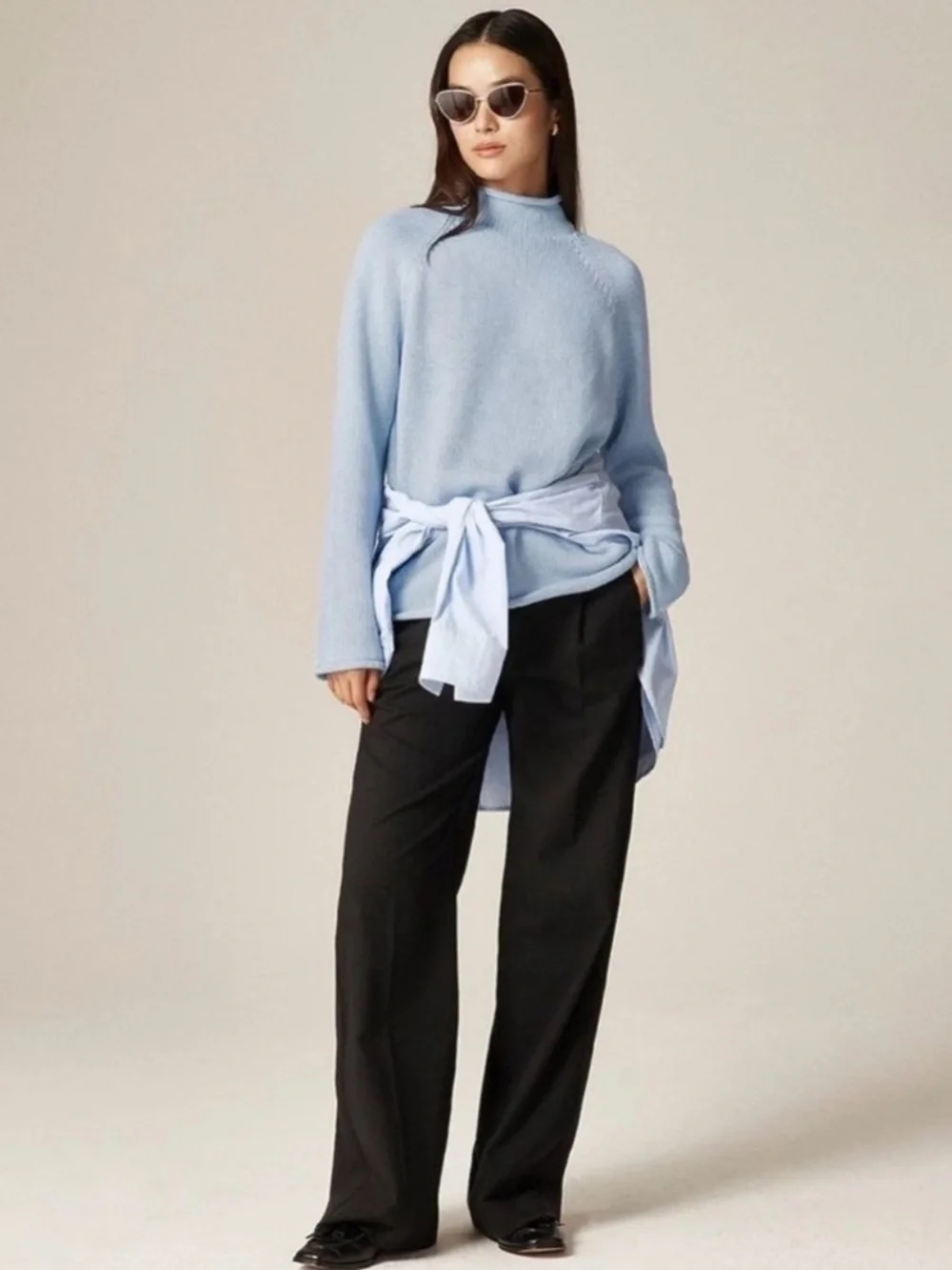 J. Crew Men’s 1988 Rollneck sweater in cotton in Heather Sky Blue Size Large NWT